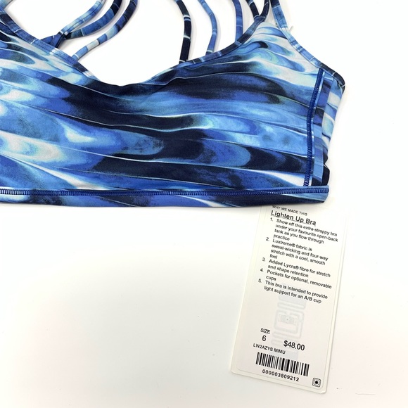 Lululemon lighten up bra MIMU black blue 8 NWT - Picture 3 of 4